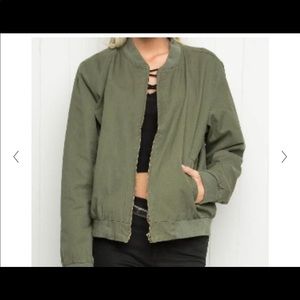 Brandy Melville Kasey Olive Green Bomber